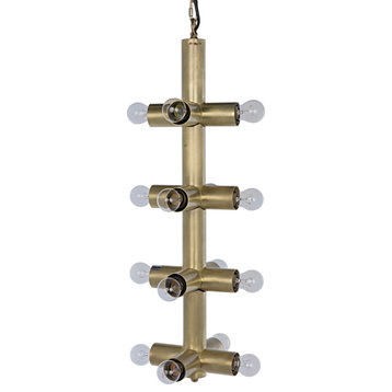 Axe Chandelier, Metal with Brass Finish