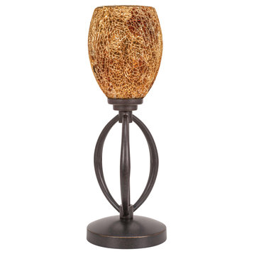 Marquise Accent Lamp In Dark Granite Finish With 5" Gold Fusion Glass