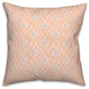 Orange Quatre on Pink 18x18 Spun Poly Pillow
