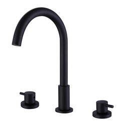 RBROHANT - Two Handle Widespread Bathroom Sink Faucet With 2 Supply Lines, Matte Black - Bathroom Sink Faucets