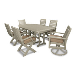 Ivy Terrace Furniture - Ivy Terrace Artisan 7-Piece Swivel Rocker Chair Dining Set - Outdoor Dining Sets