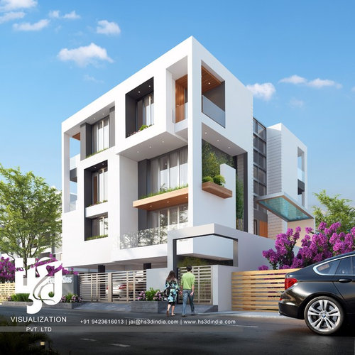 3d modern architecture exterior design 3d rendering by hs3d india34 - Modern Architecture Exterior Designs 3d modern architecture exterior design 3d rendering by hs3d india34 - Modern Architecture Exterior Designs