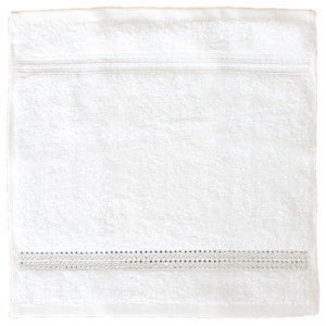 Sparkles Home Rhinestone 3 Piece Towel Set with Stripe Design