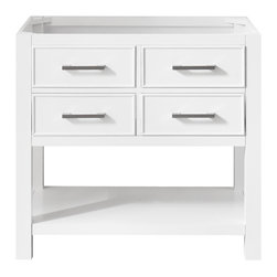 Avantiy Corporation - Avanity Brooks 36" Vanity Only, White Finish - Bathroom Vanities And Sink Consoles
