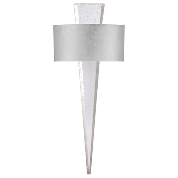 Modern Forms Palladian LED Wall Sconce with Seeded Crystal Glass, Silver Leaf