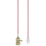 Aspen Creative Corporation - 21007-2, 1-Light Plug-in Hanging Socket Pendant Fixture, Polished Brass Socket - Aspen Creative is dedicated to offering a wide assortment of attractive and well-priced portable lamps, kitchen pendants, vanity wall fixtures, outdoor lighting fixtures, lamp shades, and lamp accessories. We have in-house designers that follow current trends and develop cool new products to meet those trends. Product Detail