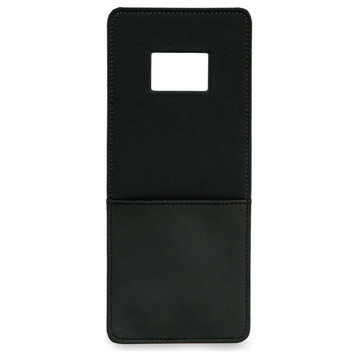 Black Leather Phone Craddle For Wall Outlet