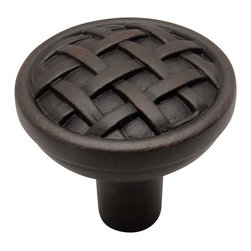 Cosmas - Cabinet Round Knob, Oil Rubbed Bronze Braided, Set of 10 - Cabinet And Drawer Knobs