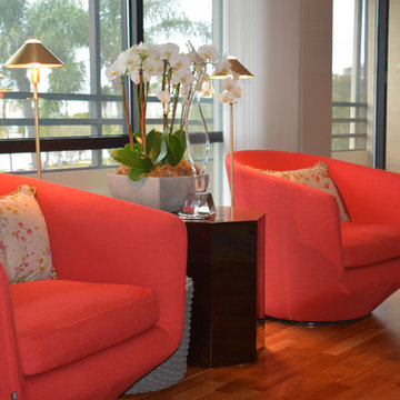Stylish seating area with a splendid view of the bay