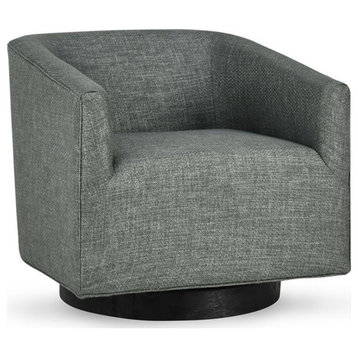 Kosas Home Leonard Polyester Fabric Swivel Accent Chair in Taupe Gray