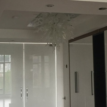 White glass doors