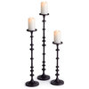 Abacus Candle Stands, Set of 3, Black, Bronze