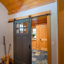 Barn door locker room