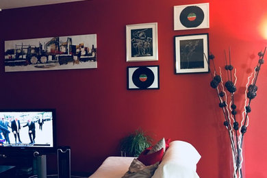 Modern family living room - Rouge