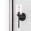 Juno 13" 1-Light Farmhouse Iron Cylinder LED Vanity, Oil Rubbed Bronze/Clear