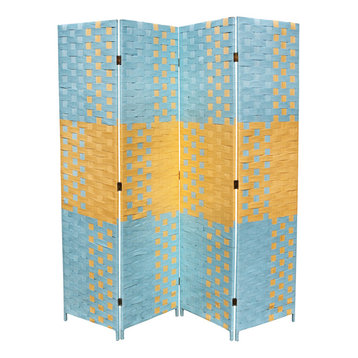 ORE International 4-Panel Screen / Room Divider With Weave Design FW0676UC