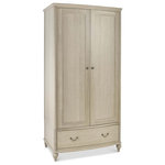 Bentley Designs - Bordeaux Chalked Oak Double Wardrobe - Bordeaux Double Wardrobe vaunts a certain elegance and refinement that brings a sense of subtle sophistication to any home. The range features a wide choice of cabinets featuring gently bowed fronts, soft curved frames and delicate turned legs. The range boasts Blum soft-closing drawers for that extra refinement and pull out shelves for a superior customer experience