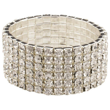 Sparkles Home Rhinestone Elastic Napkin Ring (Set of 4) - Silver