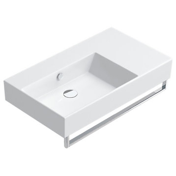 Catalano 180SVP00 Premium 31.5"x18.5" Fireclay Washbasin, Bowl on Left, White