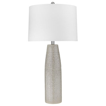 Acclaim Trend Home 16" Table Lamp, Nickel/Seasalt Tapered Drum