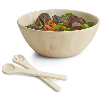 3 Piece Wood Salad Bowl Set, 12"