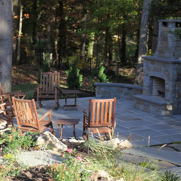 Natural Blue Stone Fireplace, Patio and Walks. South Huntington, NY. South Hunti