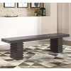 Mila Washed Gray Dining Bench