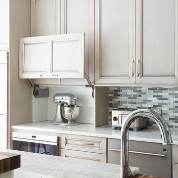 Painted Warm Grey Kitchen in Winnetka