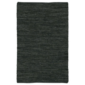Saket Contemporary Area Rug, Black, 3'6x5'6 Rectangle