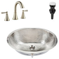 Freud Nickel 19" Oval Undermount Bath Sink with Cantara Faucet Kit