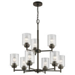 Kichler Lighting - Kichler Lighting 44031NI Winslow - Nine Light 2-Tier Chandelier - Canopy Included: TRUE Shade Included: TRUE Canopy Diameter: 4.75* Number of Bulbs: 9*Wattage: 75W* BulbType: A19* Bulb Included: No