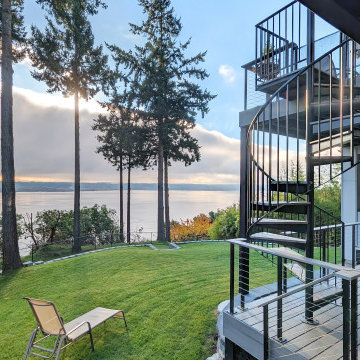 (Custom Home) Indoor Pool with Puget Sound Views