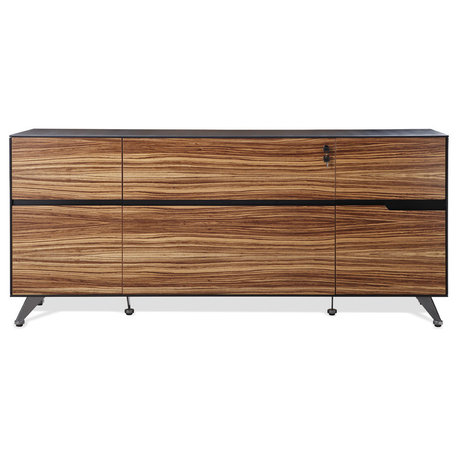 400 Collection Adjustable Shelf Storage Credenza, Zebrano