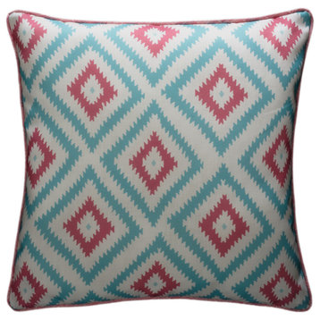 Graphic Print Outdoor Throw Pillow | Andrew Martin Glacier, Blue