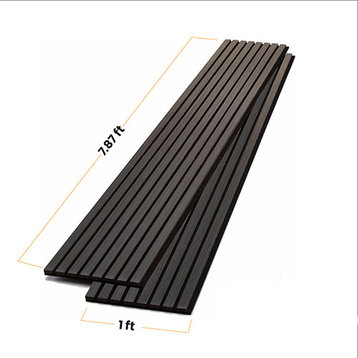 Acoustic Slat Wood Panels 2-Pack, Black, 8'