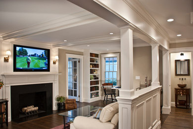 Living room - traditional living room idea in Boston