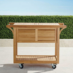 Teak Bar Cart with Beverage Tub - Bar Carts