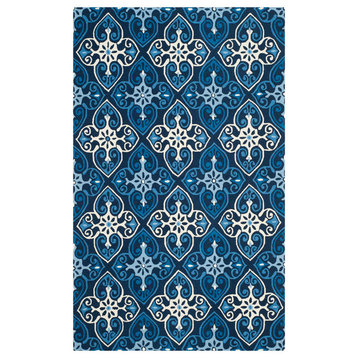 Safavieh Four Seasons Collection FRS232 Rug, Navy/Ivory, 3'6"x5'6"