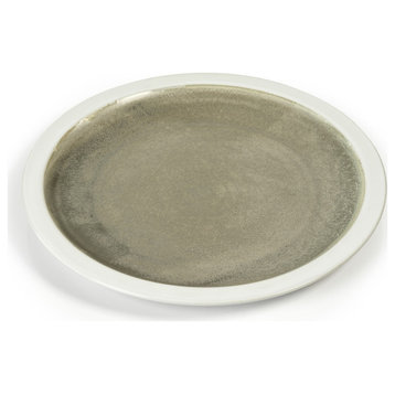Mandal 13.5" Diameter Two-Tone Stoneware Plates, Set of 2