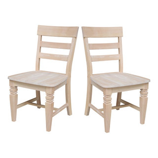 Set of Two Java Chairs with Solid Wood Seats - Traditional - Dining ...