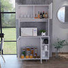 Modern White Kitchen Cabinet With Two Storage Shelves