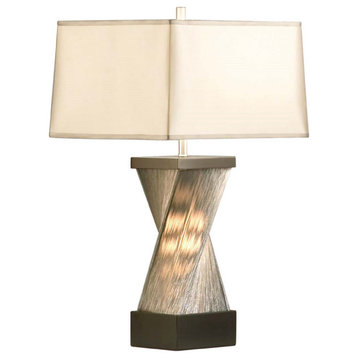 Torque Accent Table Lamp -24", Espresso Wood & Satin Nickel, 4-way Rotary Switch