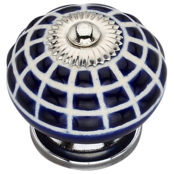 Ceramic Knob, 1-4/7'', Decorative Knob, Blue Drawer Cabinet Knob, 10-Pcs
