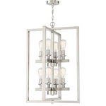 Craftmade - Craftmade Chicago 8 Light Foyer, Brushed Polished Nickel - The strong lines and larger scale of the Chicago collection by Craftmade make a bold statement easily at home in any setting. The coordinating clear seeded glass vanities and mini pendant provide excellent lighting options for any bathroom large or small.