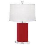 Robert Abbey - Robert Abbey Harvey AL Harvey 19" Column Table Lamp - Ruby Red - Features Constructed from ceramic Includes an oyster linen shade with self fabric top diffuser Includes an energy efficient Candelabra (E12) base LED bulb High / Low switch Made in America UL rated for dry locations Dimensions Height: 19-1/4" Width: 11-1/2" Product Weight: 6 lbs Shade Height: 7-1/2" Shade Top Diameter: 11" Shade Bottom Diameter: 11.5" Electrical Specifications Max Wattage: 60 watts Number of Bulbs: 1 Max Watts Per Bulb: 60 watts Bulb Base: Candelabra (E12) Bulb Shape: G16.5 Voltage: 110 volts Bulb Included: Yes