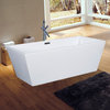AB8833 59 inch White Rectangular Acrylic Free Standing Soaking Bathtub