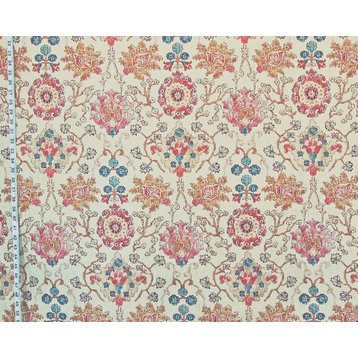 Coral Pink Arts And Crafts Rug Fabric Purple Blue Gold Watercolor, Standard Cut