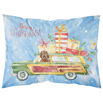 Merry Christmas Labradoodle Fabric Standard Pillowcase
