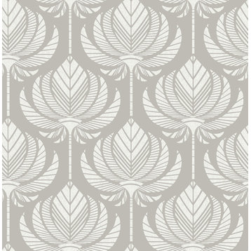 Palmier Grey Lotus Fan Wallpaper Sample