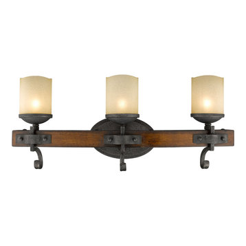 Black Iron Madera 3-Light 24.25" Bathroom Vanity Light